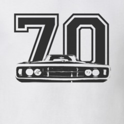 1970 Dodge Charger Grill Black Graphic Year T Shirt