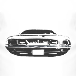 1972 DODGE CHALLENGER Rear Black Graphic T Shirt