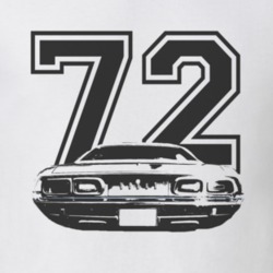 1972 DODGE CHALLENGER Rear Black Graphic Year T Shirt