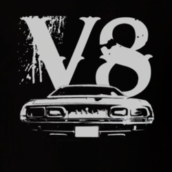 1972 DODGE CHALLENGER Rear White Graphic V8 T Shirt