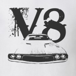 1973 DODGE CHALLENGER Grill Black Graphic V8 T Shirt