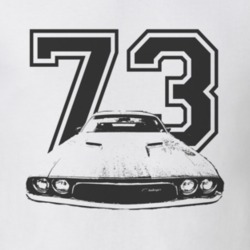 1973 DODGE CHALLENGER Grill White Graphic Year T Shirt