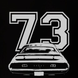 1973 DODGE CHALLENGER Rear White Graphic Year T Shirt