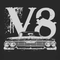 1961 CHEVY IMPALA SS Grill White Graphic V8 T Shirt