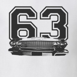 1963 CHEVY IMPALA SS Grill Black Graphic Year T Shirt