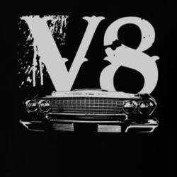 1963 CHEVY IMPALA SS Grill White Graphic V8 T Shirt