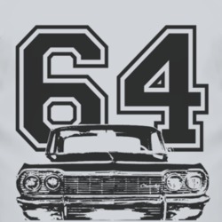 1964 CHEVY IMPALA SS Black Graphic Year T Shirt
