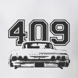 1964 CHEVY IMPALA SS Rear Black Graphic Engine Size T Shirt