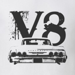 1964 CHEVY IMPALA SS Rear Black Graphic V8 T Shirt
