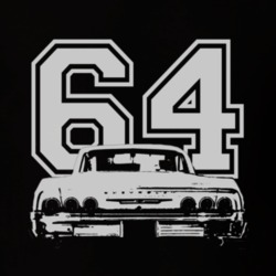 1964 CHEVY IMPALA SS Rear White Graphic Year T Shirt