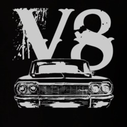 1964 CHEVY IMPALA SS White Graphic V8 T Shirt