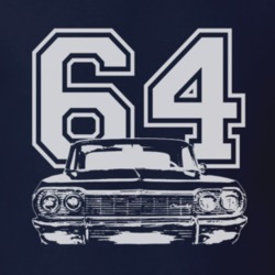1964 CHEVY IMPALA SS White Graphic Year T Shirt