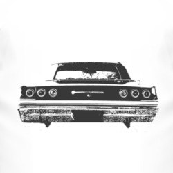 1965 CHEVY IMPALA SS Rear Black Graphic T Shirt