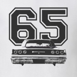 1965 CHEVY IMPALA SS Rear Black Graphic Year T Shirt