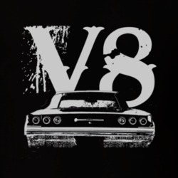 1965 CHEVY IMPALA SS Rear White Graphic V8 T Shirt