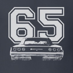 1965 CHEVY IMPALA SS Rear White Graphic Year T Shirt