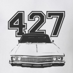 1966 CHEVY CAPRICE Grill Black Graphic Engine Size T Shirt