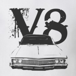 1966 CHEVY CAPRICE Grill Black Graphic V8 T Shirt