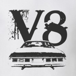 1967 CHEVY CAPRICE Rear Black Graphic V8 T Shirt