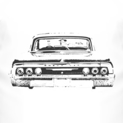 1966 CHEVY IMPALA SS Rear Black Graphic T Shirt