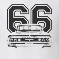 1966 CHEVY IMPALA SS Rear Black Graphic Year T Shirt