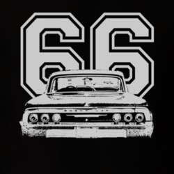 1966 CHEVY IMPALA SS Rear White Graphic Year T Shirt