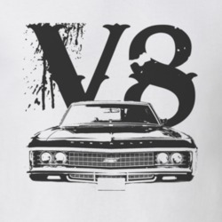 1969 CHEVY IMPALA SS Grill Black Graphic V8 T Shirt