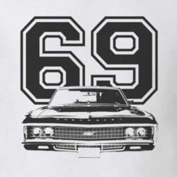 1969 CHEVY IMPALA SS Grill Black Graphic Year T Shirt