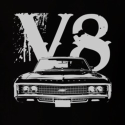 1969 CHEVY IMPALA SS Grill White Graphic V8 T Shirt