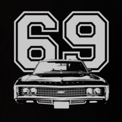 1969 CHEVY IMPALA SS Grill White Graphic Year T Shirt