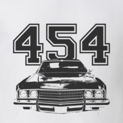 1973 CHEVY CAPRICE Grill Black Graphic Engine Size T Shirt