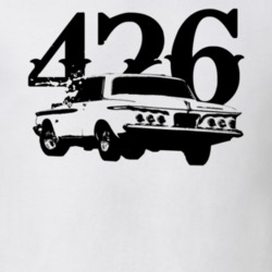 1962 Plymouth Fury Rear View With Engine Size Faded Look Light T Shirt