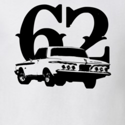 1962 Plymouth Fury Rear View With Year Faded Look Light T Shirt