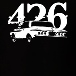 1962 Plymouth Fury Rear View With Engine Size Faded Look Dark T Shirt