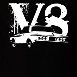 1962 Plymouth Fury Rear View V8 Faded Look Dark T Shirt