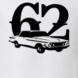1962 Plymouth Fury Side View With Year Faded Look Light T Shirt