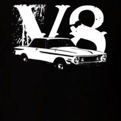 1962 Plymouth Fury Side View V8 Faded Look Dark T Shirt