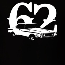 1962 Plymouth Fury Side View With Year Faded Look Dark T Shirt