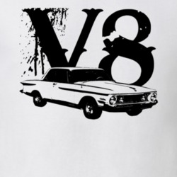 1964 Plymouth Fury Side View V8 Faded Look Light T Shirt