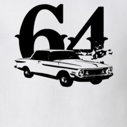 1964 Plymouth Fury Side View With Year Faded Look Light T Shirt