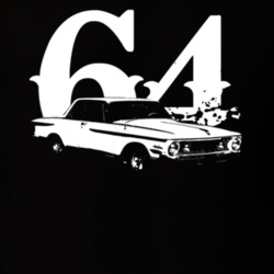 1964 Plymouth Fury Side View With Year Faded Look Dark T Shirt