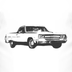 1965 CHEVROLET EL CAMINO SS Side Black Graphic T Shirt