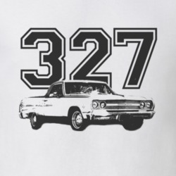 1965 CHEVROLET EL CAMINO SS Side Black Graphic Engine Size T Shirt