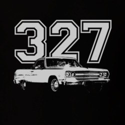 1965 CHEVROLET EL CAMINO SS Side White Graphic Engine Size T Shirt