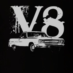 1965 CHEVROLET EL CAMINO SS Side White Graphic V8 T Shirt