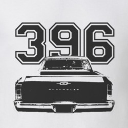 1966 CHEVROLET EL CAMINO SS Rear Black Graphic Engine Size T Shirt