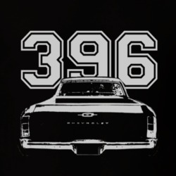 1966 CHEVROLET EL CAMINO SS Rear White Graphic Engine Size T Shirt