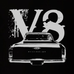 1966 CHEVROLET EL CAMINO SS Rear White Graphic V8 T Shirt
