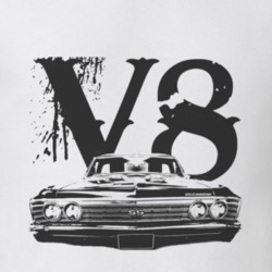 1967 CHEVROLET EL CAMINO SS Grill Black Graphic V8 T Shirt