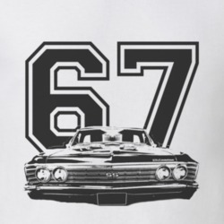 1967 CHEVROLET EL CAMINO SS Grill Black Graphic Year T Shirt